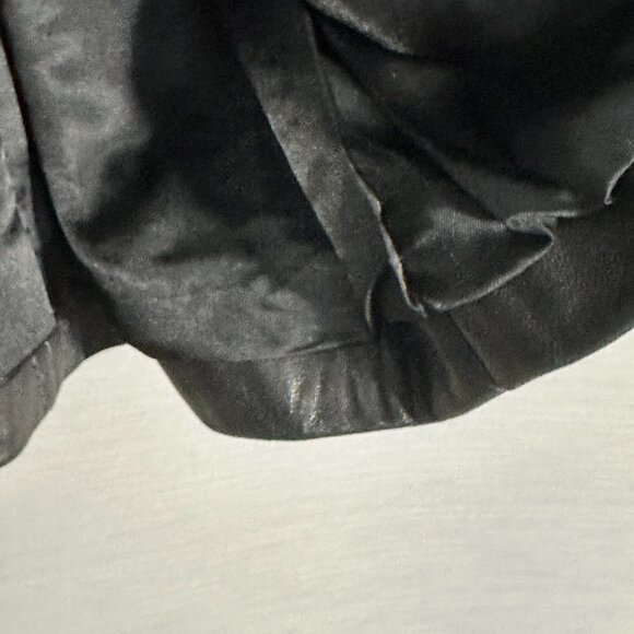 Kenneth Cole Jacket Womens Medium Black Leather Button Up Patch Pockets Lined - Picture 6 of 8